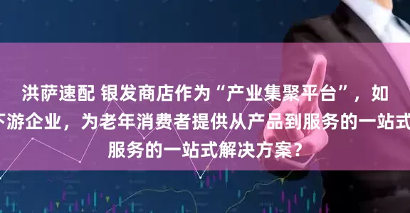 洪萨速配 银发商店作为“产业集聚平台”，如何联动上下游企业，为老年消费者提供从产品到服务的一站式解决方案？